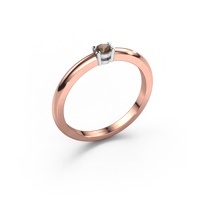 Image of Ring Michelle 1 585 rose gold Smokey quartz 2.7 mm