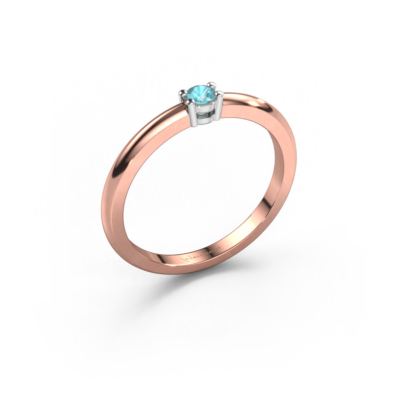 Image of Ring Michelle 1 585 rose gold Blue topaz 2.7 mm