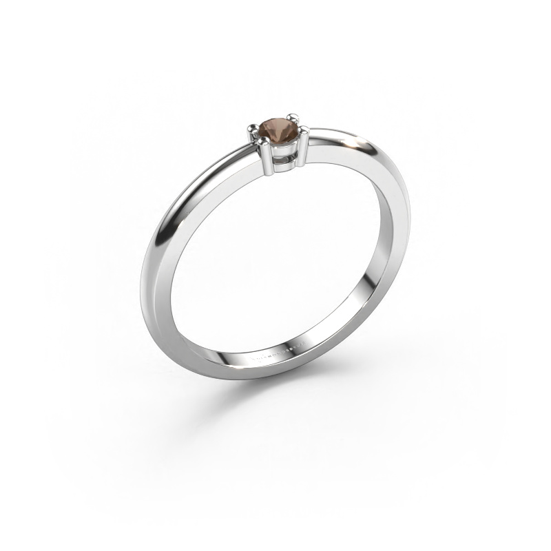 Image of Ring Michelle 1 585 white gold Smokey quartz 2.7 mm
