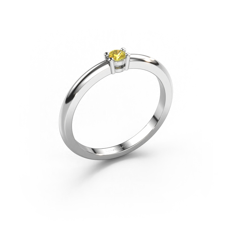 Image of Ring Michelle 1 950 platinum Yellow sapphire 2.7 mm