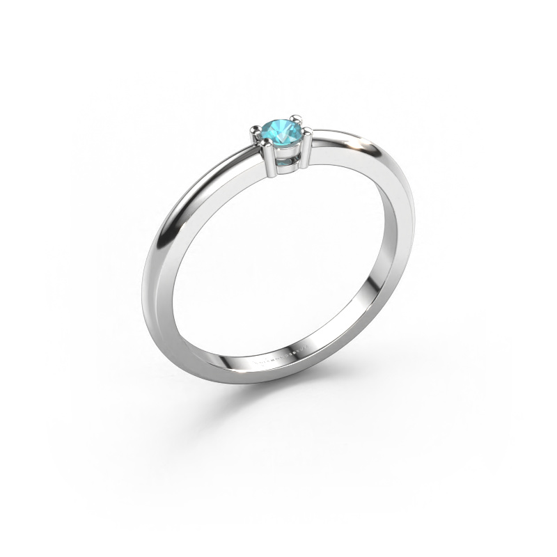 Afbeelding van Ring Michelle 1 950 platina Blauw topaas 2.7 mm