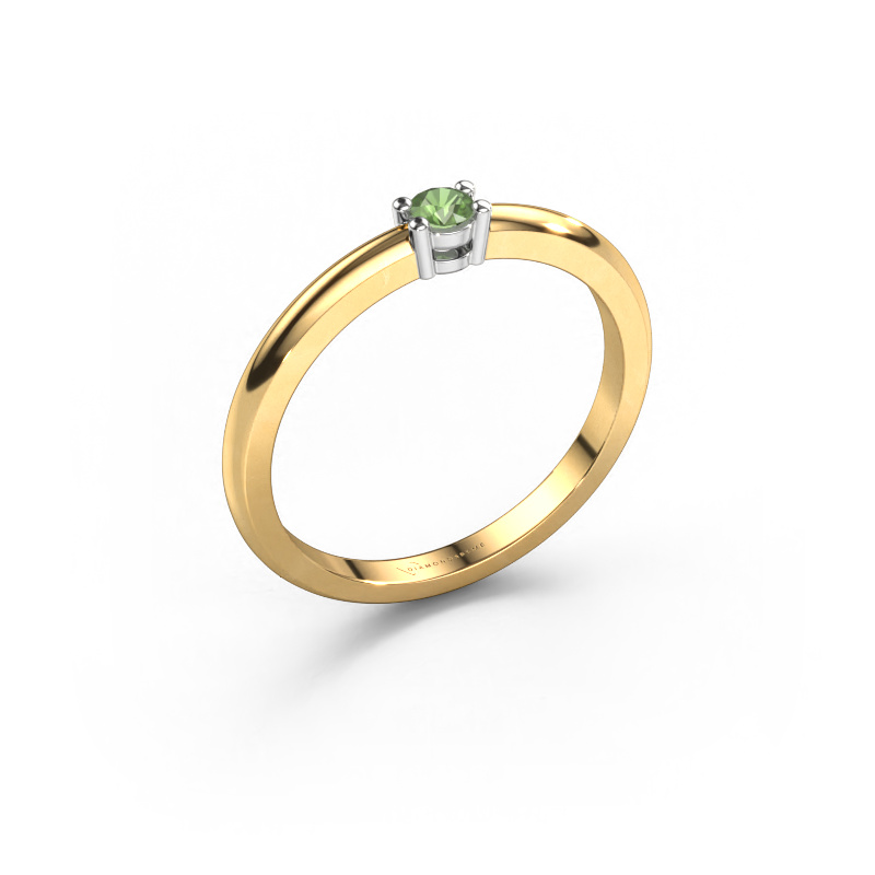 Image de Bague Michelle 1 585 or jaune Vert tourmaline 2.7 mm