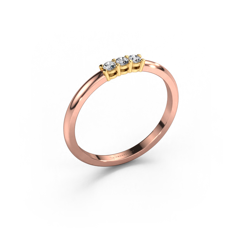 Afbeelding van Ring Michelle 3 585 Rosé goud Diamant 0.09 crt