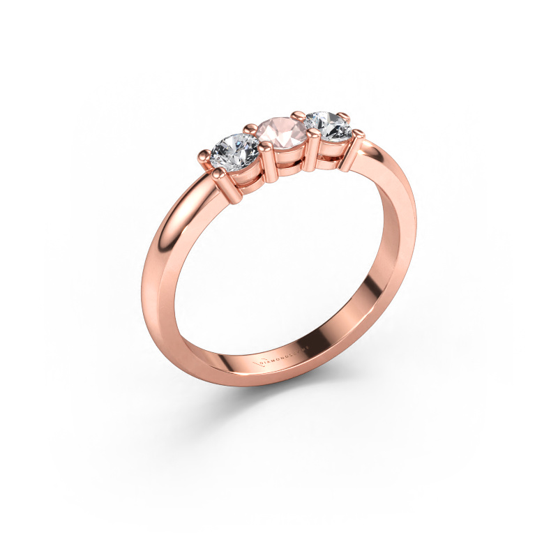 Immagine di Anello Michelle 3 585 oro rosa Morganite champagne 3.7 mm