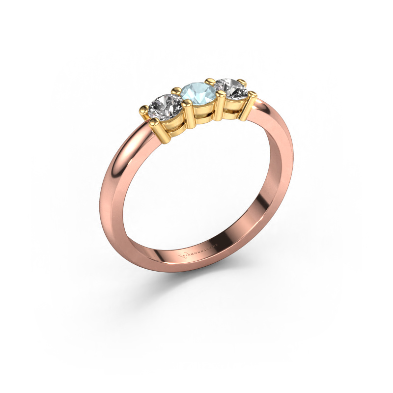 Bild von Ring Michelle 3 585 Roségold Aquamarin 3.7 mm