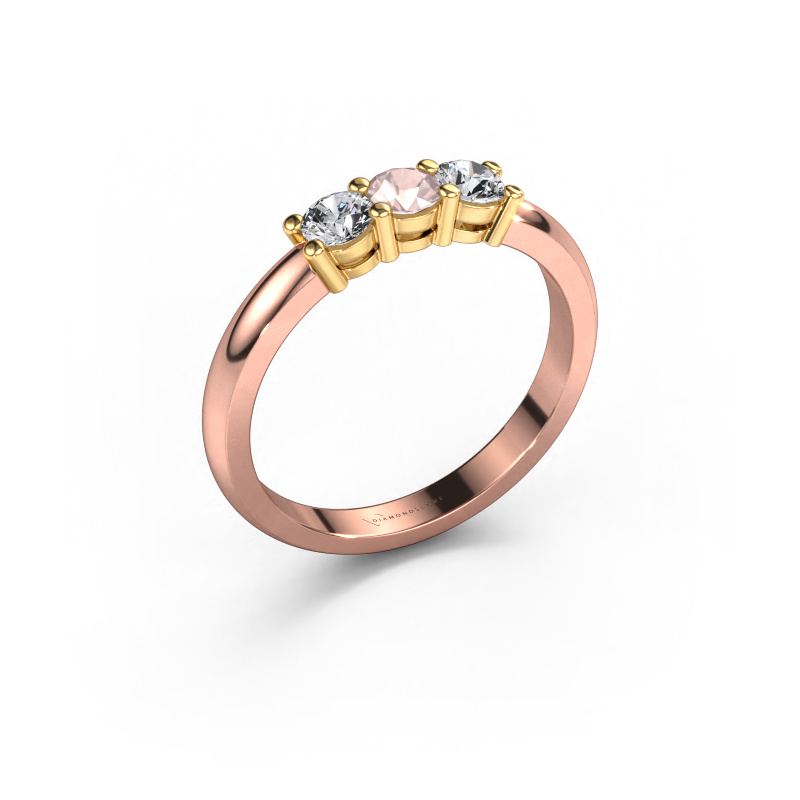 Image of Ring Michelle 3 585 rose gold Morganite champagne 3.7 mm