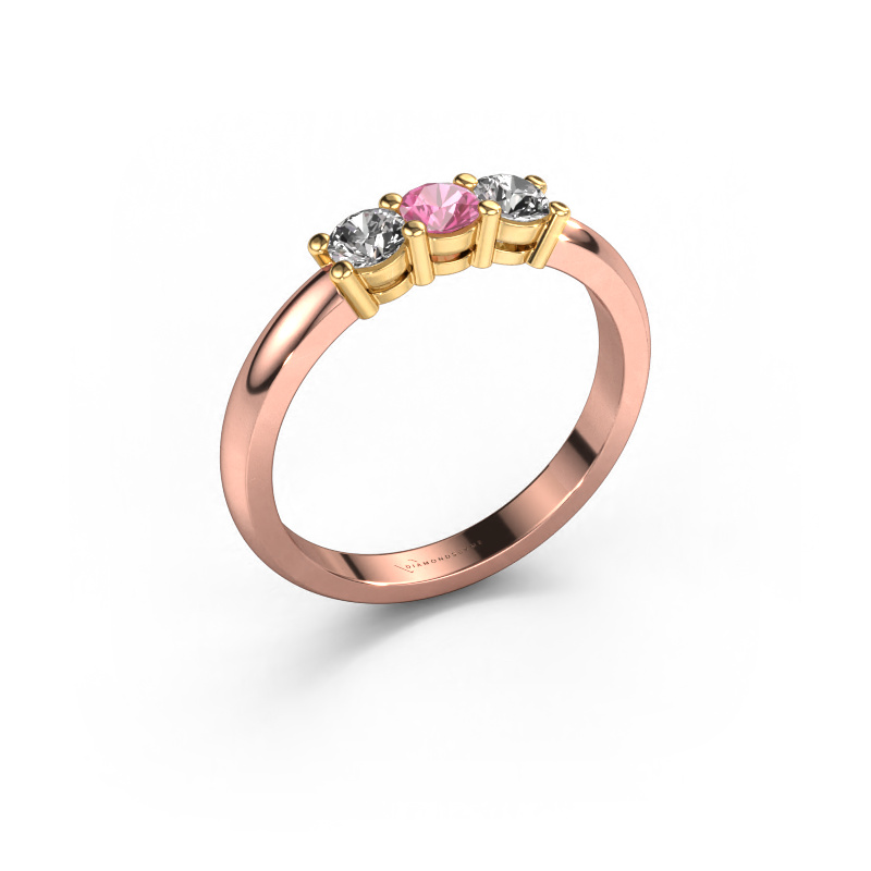 Image of Ring Michelle 3 585 rose gold Pink sapphire 3.7 mm