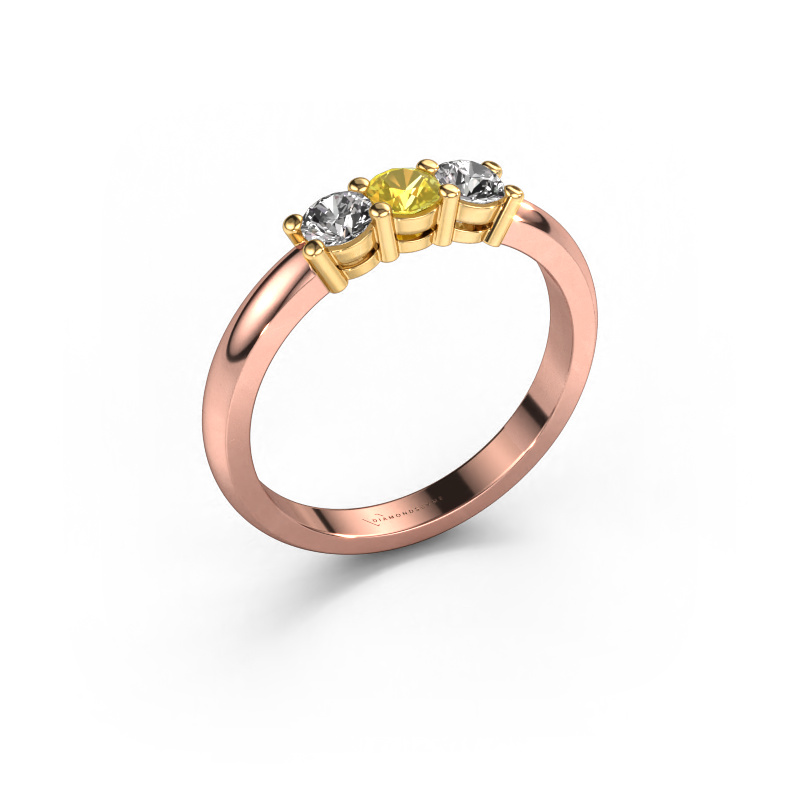 Bild von Ring Michelle 3 585 Roségold Gelb Saphir 3.7 mm