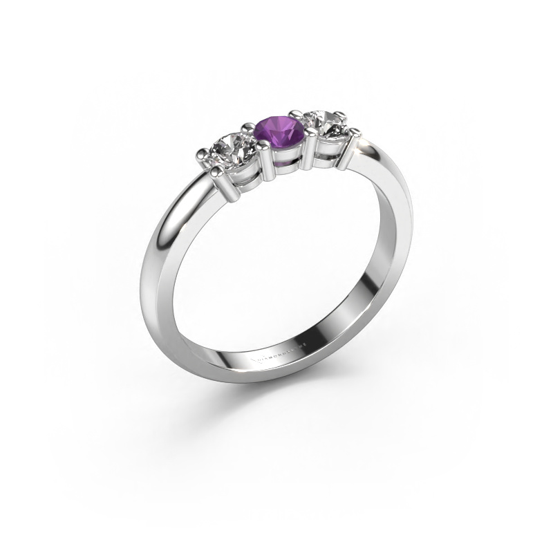 Image of Ring Michelle 3 950 platinum Amethyst 3.7 mm