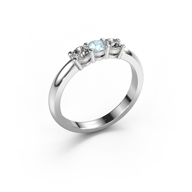 Image of Ring Michelle 3 950 platinum Aquamarine 3.7 mm