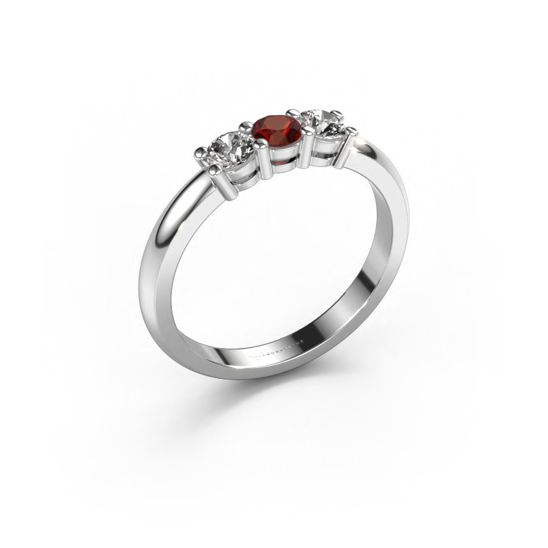 Image of Ring Michelle 3 950 platinum Garnet 3.7 mm