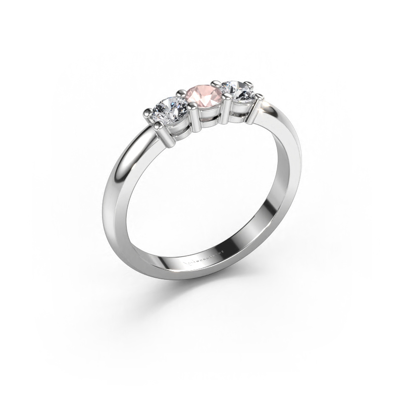 Image of Ring Michelle 3 950 platinum Morganite champagne 3.7 mm