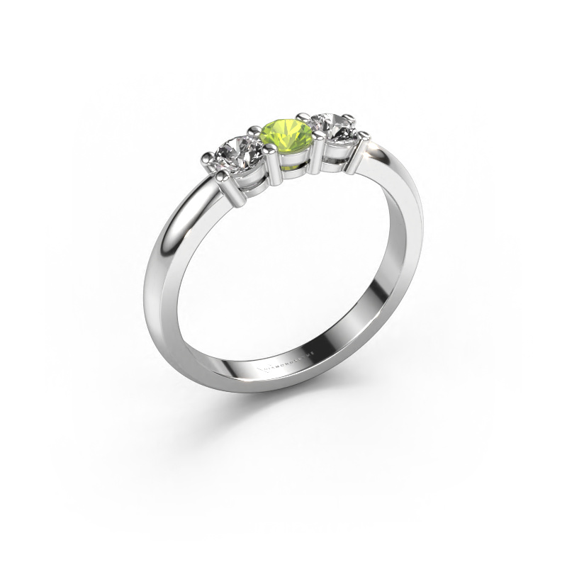 Image of Ring Michelle 3 950 platinum Peridot 3.7 mm