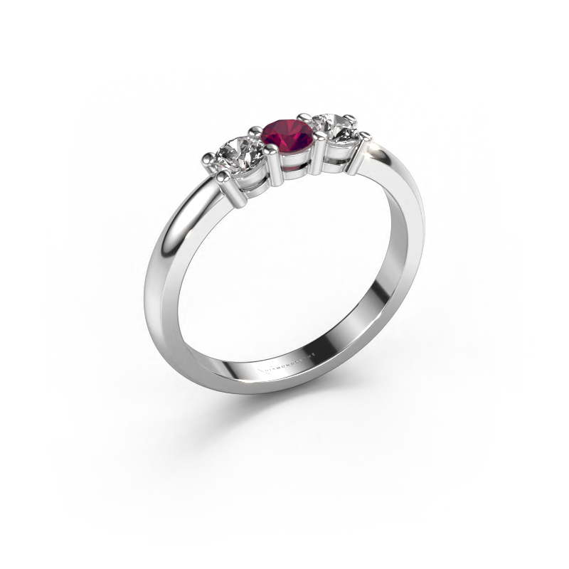 Image of Ring Michelle 3 950 platinum Rhodolite 3.7 mm