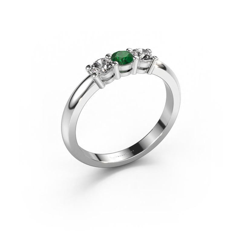 Image of Ring Michelle 3 950 platinum Emerald 3.7 mm