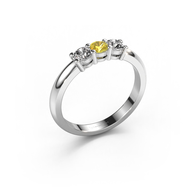 Image of Ring Michelle 3 950 platinum Yellow sapphire 3.7 mm
