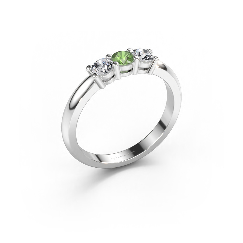 Bild av Ring Michelle 3 950 platina Grön turmalin 3.7 mm