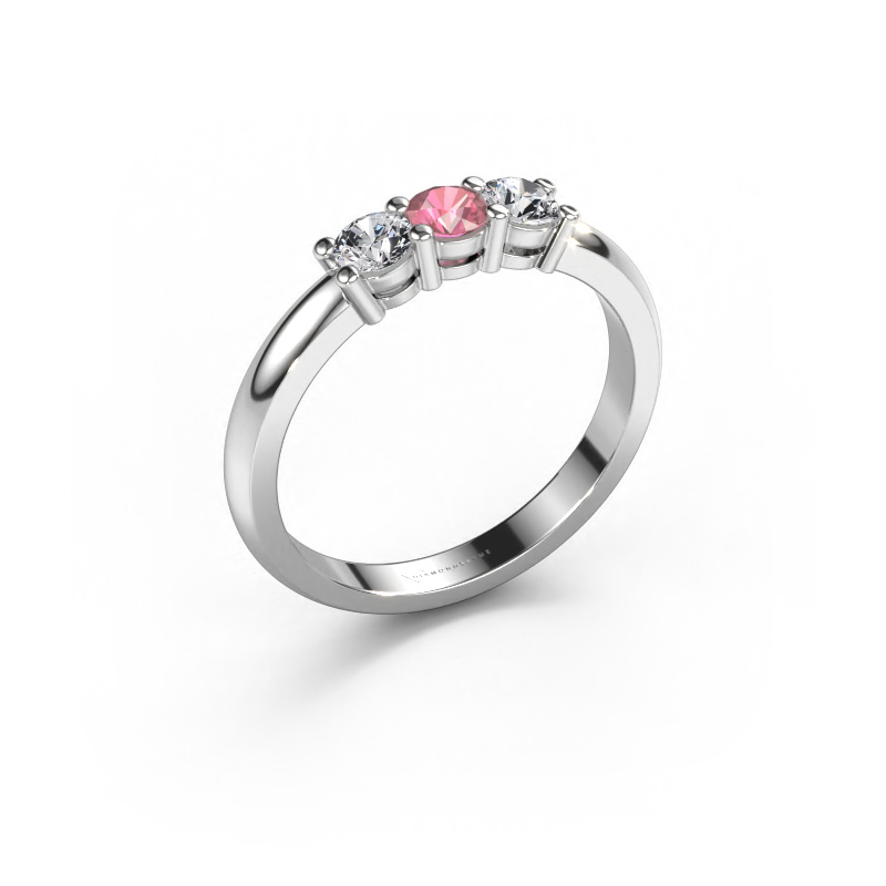 Image of Ring Michelle 3 950 platinum Tourmaline pink 3.7 mm