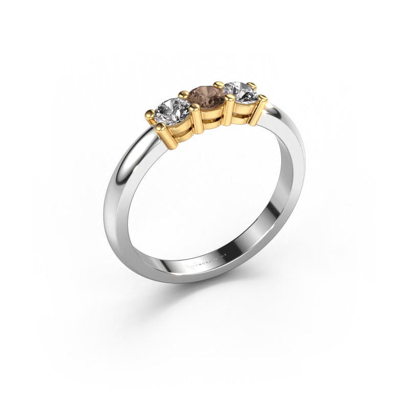 Bild von Ring Michelle 3 585 Weißgold Braun Diamant 0.60 crt