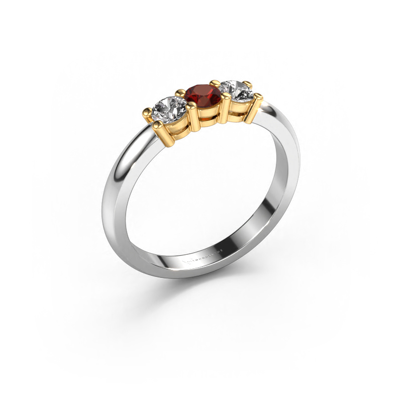 Image of Ring Michelle 3 585 white gold Garnet 3.7 mm