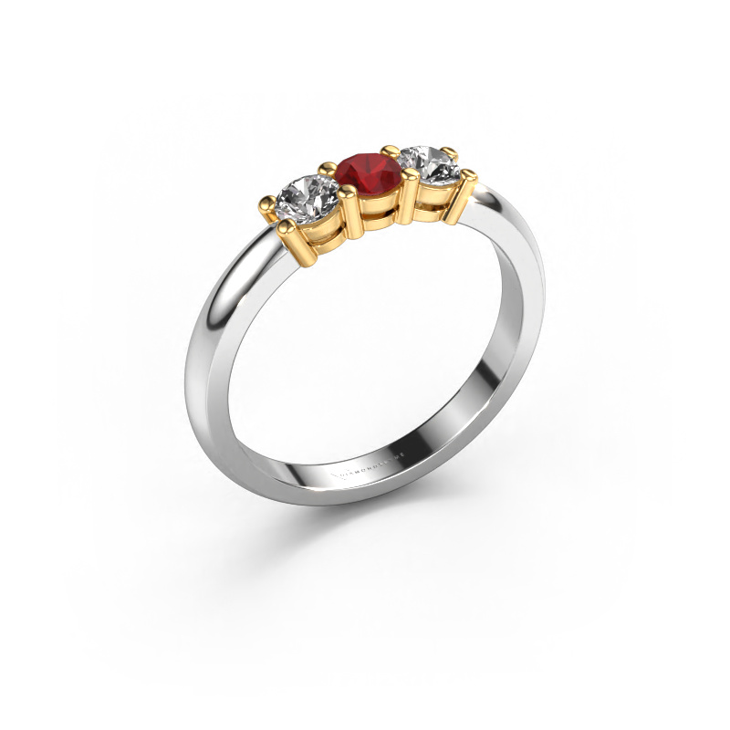 Bild von Ring Michelle 3 585 Weißgold Rubin 3.7 mm