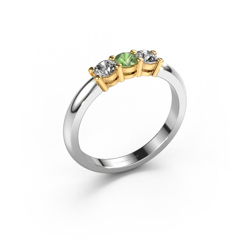 Image of Ring Michelle 3 585 white gold Tourmaline green 3.7 mm