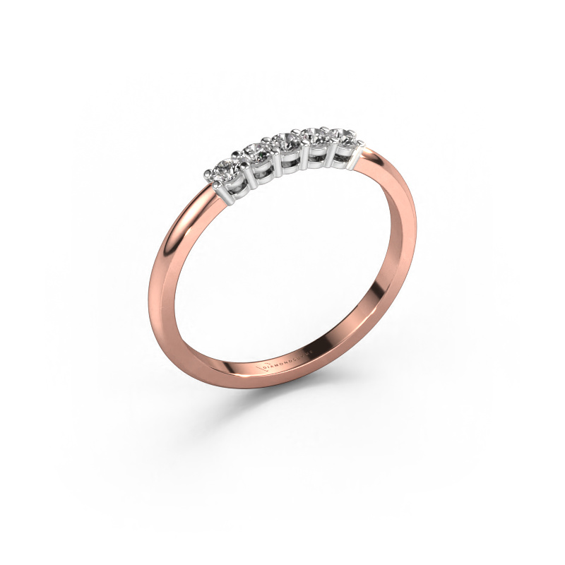 Image de Bague Michelle 5 585 or rose Diamant 0.15 crt
