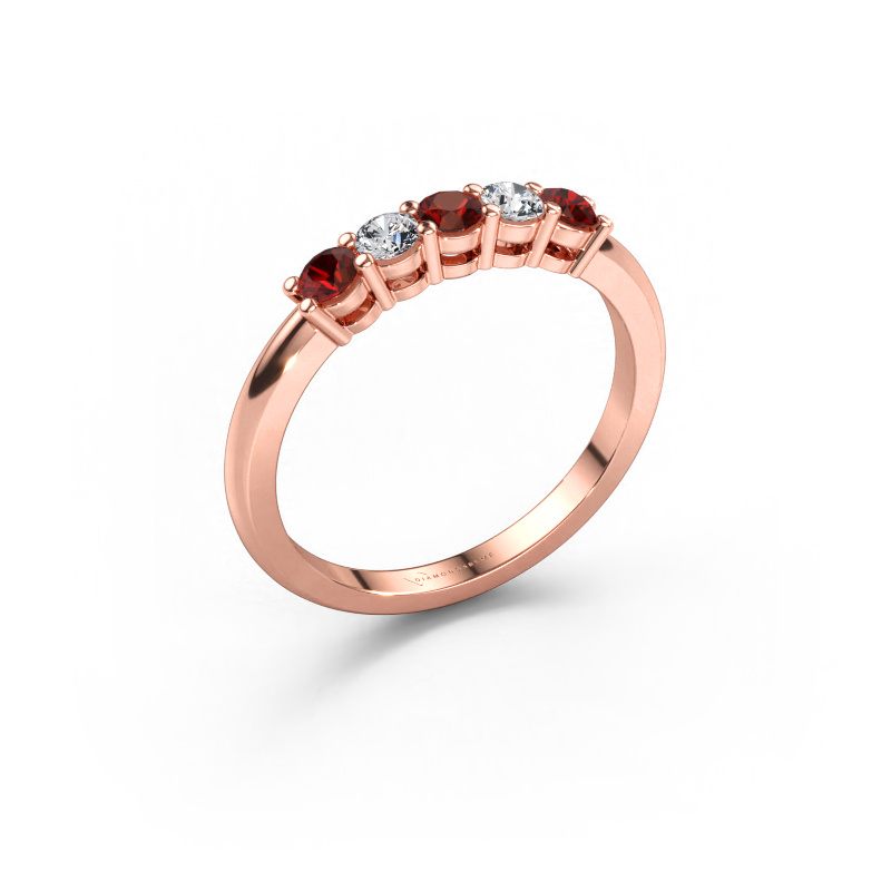 Immagine di Anello Michelle 5 585 oro rosa Granato 3 mm