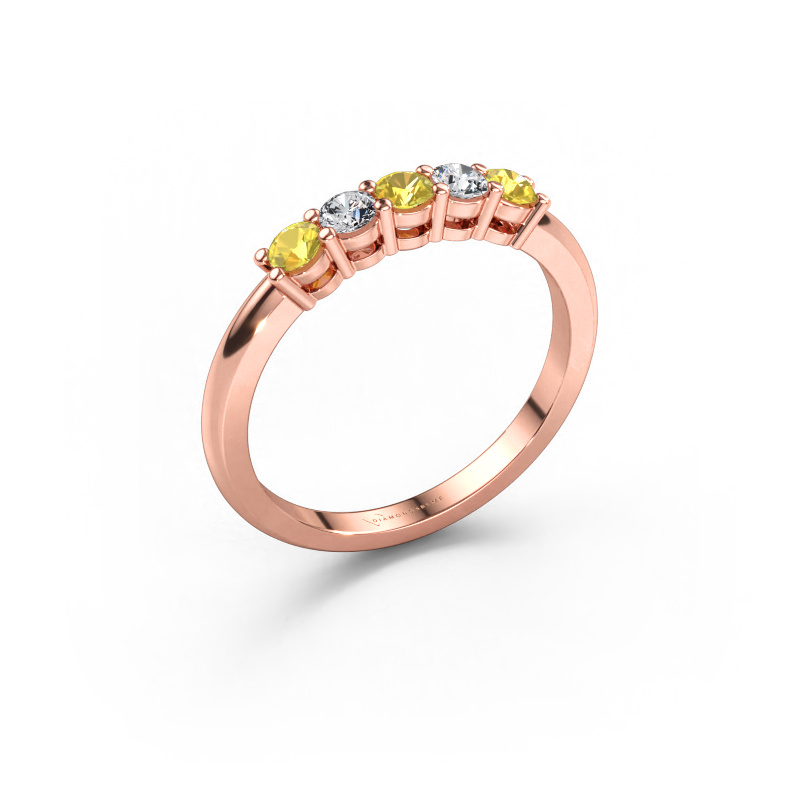 Immagine di Anello Michelle 5 585 oro rosa Zaffiro giallo 3 mm