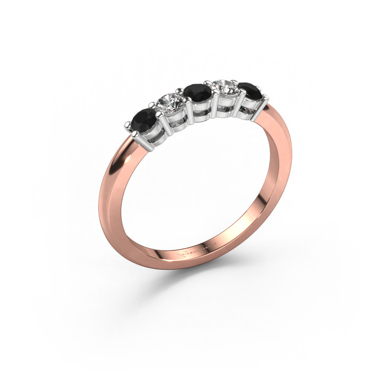 Image of Ring Michelle 5 585 rose gold Black diamond 0.56 crt
