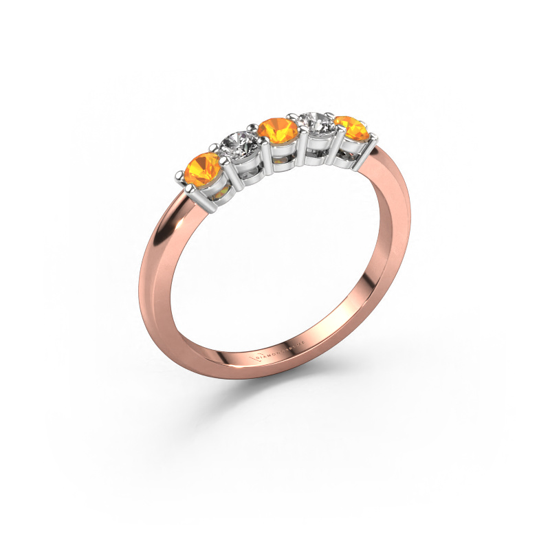 Afbeelding van Ring Michelle 5 585 rosé goud Citrien 3 mm
