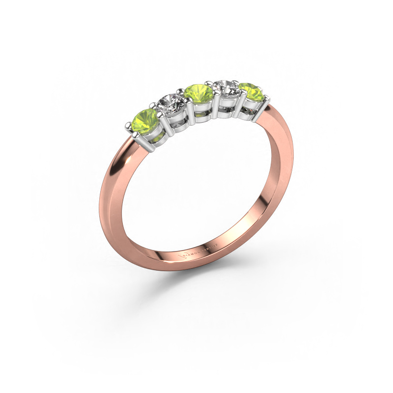 Image of Ring Michelle 5 585 rose gold Peridot 3 mm