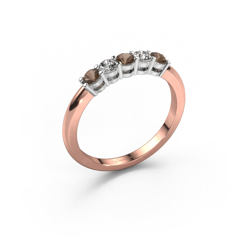 Image of Ring Michelle 5 585 rose gold Smokey quartz 3 mm