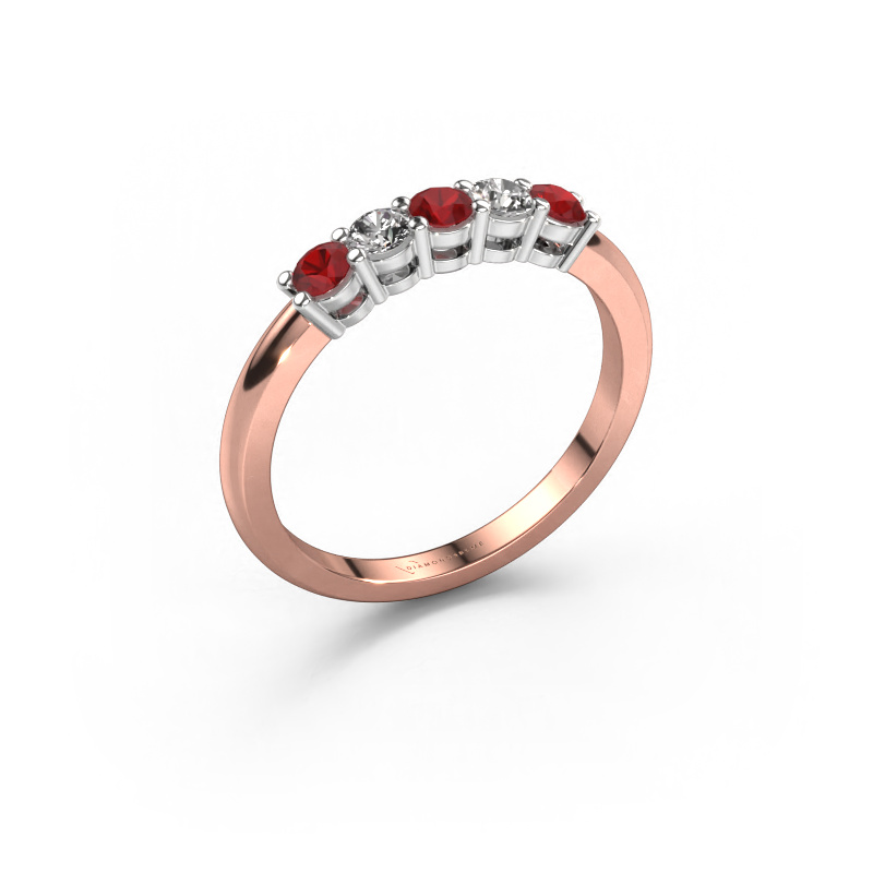 Image of Ring Michelle 5 585 rose gold Ruby 3 mm
