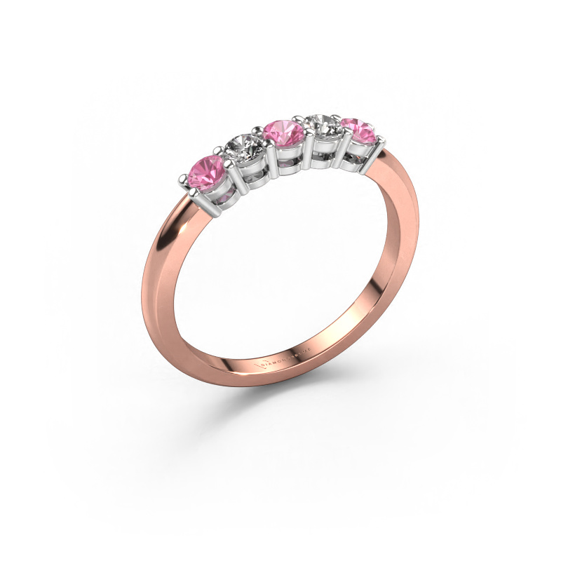 Image of Ring Michelle 5 585 rose gold Pink sapphire 3 mm