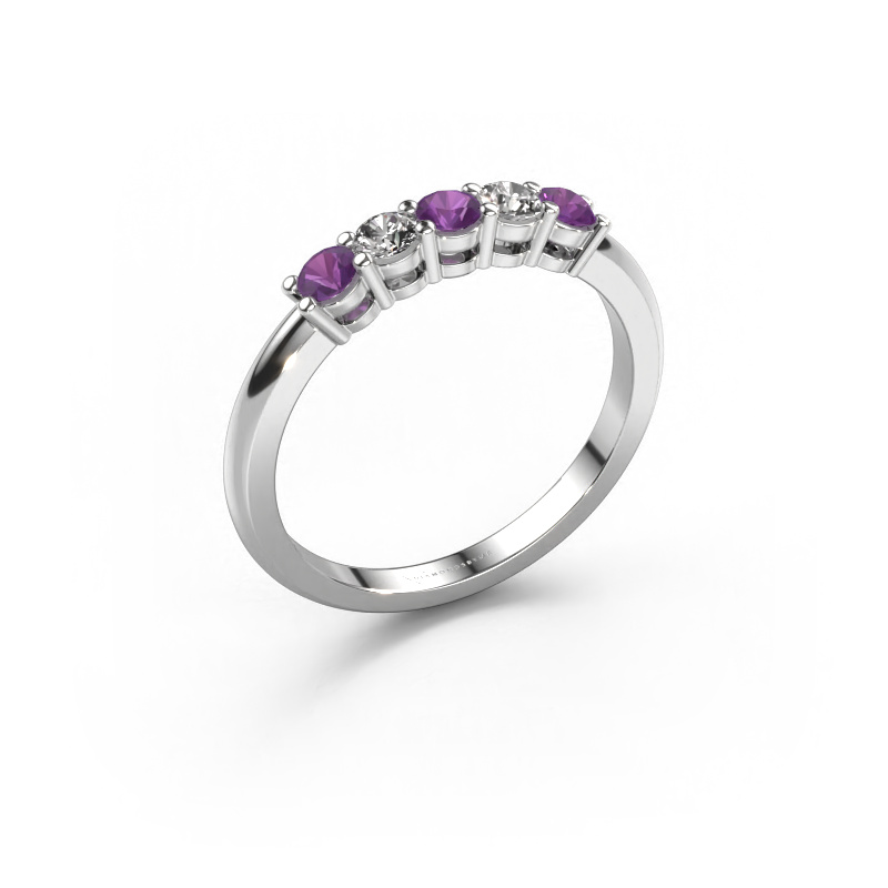 Image of Ring Michelle 5 585 white gold Amethyst 3 mm