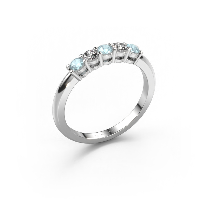 Image of Ring Michelle 5 950 platinum Aquamarine 3 mm