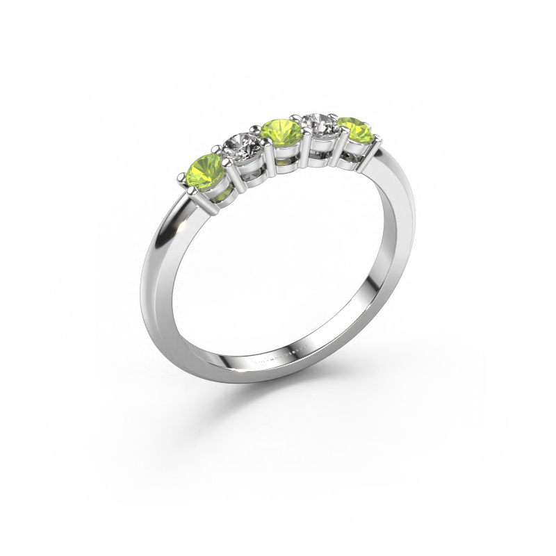 Image of Ring Michelle 5 950 platinum Peridot 3 mm