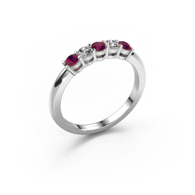 Image of Ring Michelle 5 950 platinum Rhodolite 3 mm