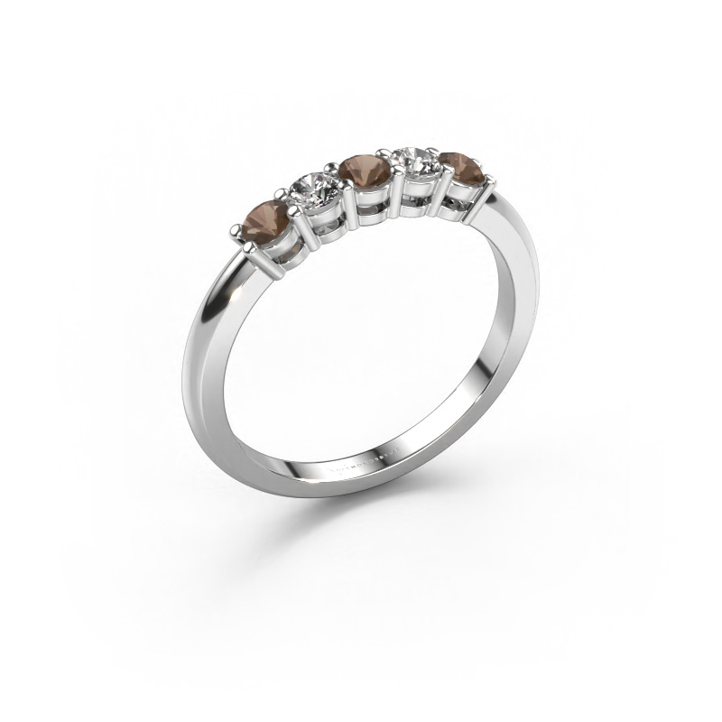 Image of Ring Michelle 5 950 platinum Smokey quartz 3 mm