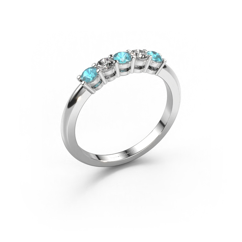 Bild von Ring Michelle 5 950 Platin Blau Topas 3 mm