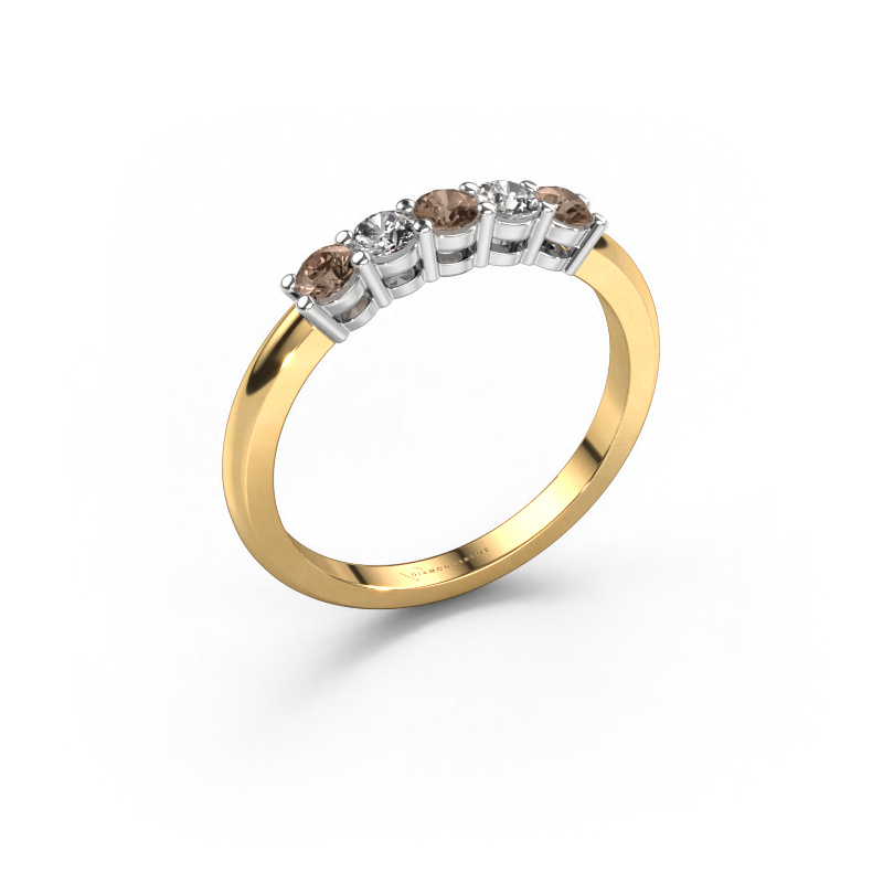 Image of Ring Michelle 5 585 gold Brown diamond 0.50 crt