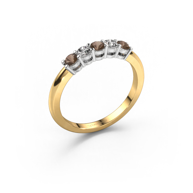 Image of Ring Michelle 5 585 gold Smokey quartz 3 mm