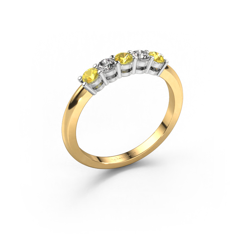 Image de Bague Michelle 5 585 or jaune Saphir jaune 3 mm