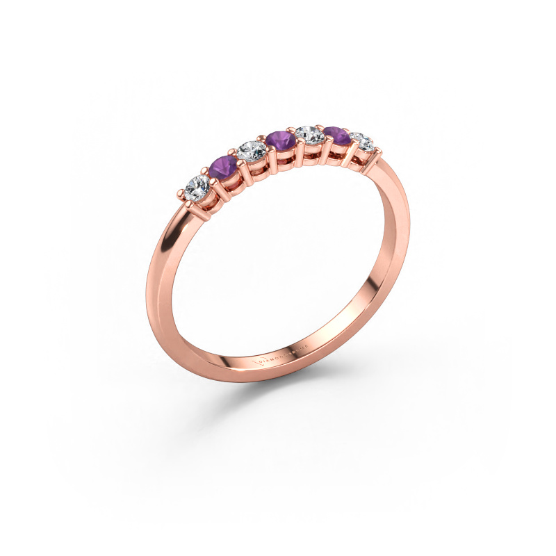 Immagine di Anello Michelle 7 585 oro rosa Ametista 2 mm