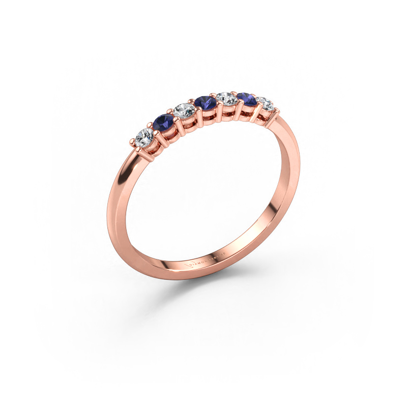 Immagine di Anello Michelle 7 585 oro rosa Zaffiro 2 mm
