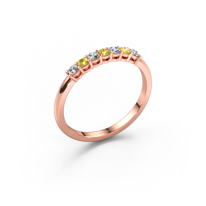 Bild av Ring Michelle 7 585 roséguld Gul safir 2 mm