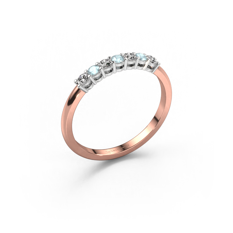 Bild von Ring Michelle 7 585 Roségold Aquamarin 2 mm