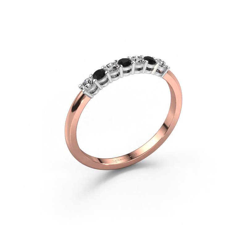 Image of Ring Michelle 7 585 rose gold Black diamond 0.228 crt