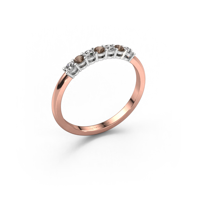Image of Ring Michelle 7 585 rose gold Smokey quartz 2 mm